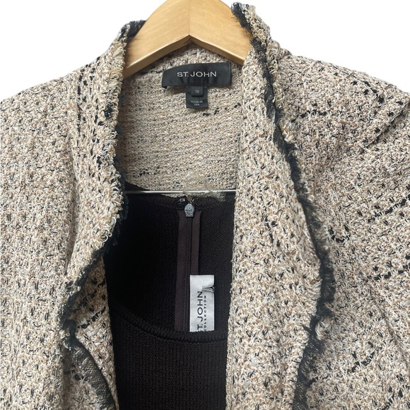 St. John brawn/ beige dress/ tweed jacket size 10 - Picture 13 of 15